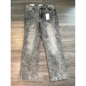 NEW Vervet Leslie 90s Vintage Flare Jeans Grey Acid Wash Size 31